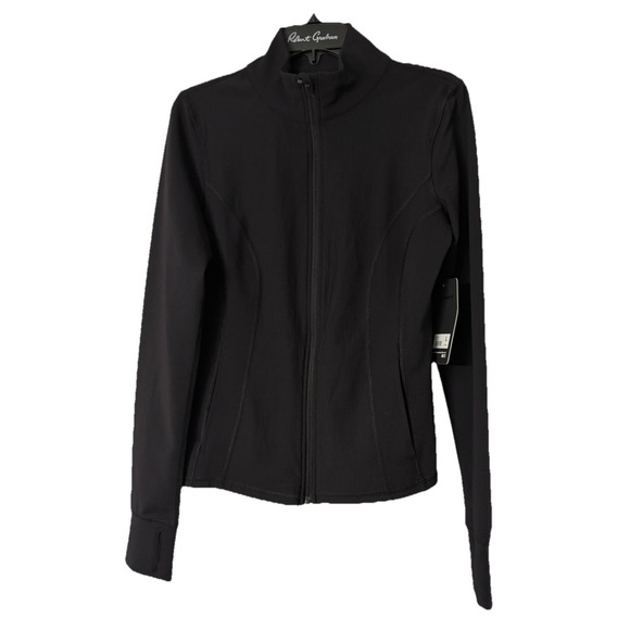 90 Degree By Reflex Jackets & Blazers - NWT 90 Degree By Reflex Womens Black Stretch Zipped Front Jacket Size Large